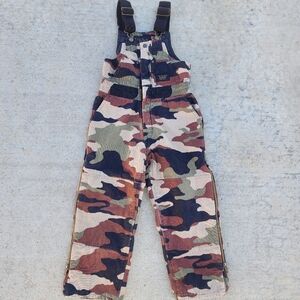 Walls Blizzard Pruf‎ Camo Youth/Kid Insulated Canvas Bib Overalls, Size 8/10